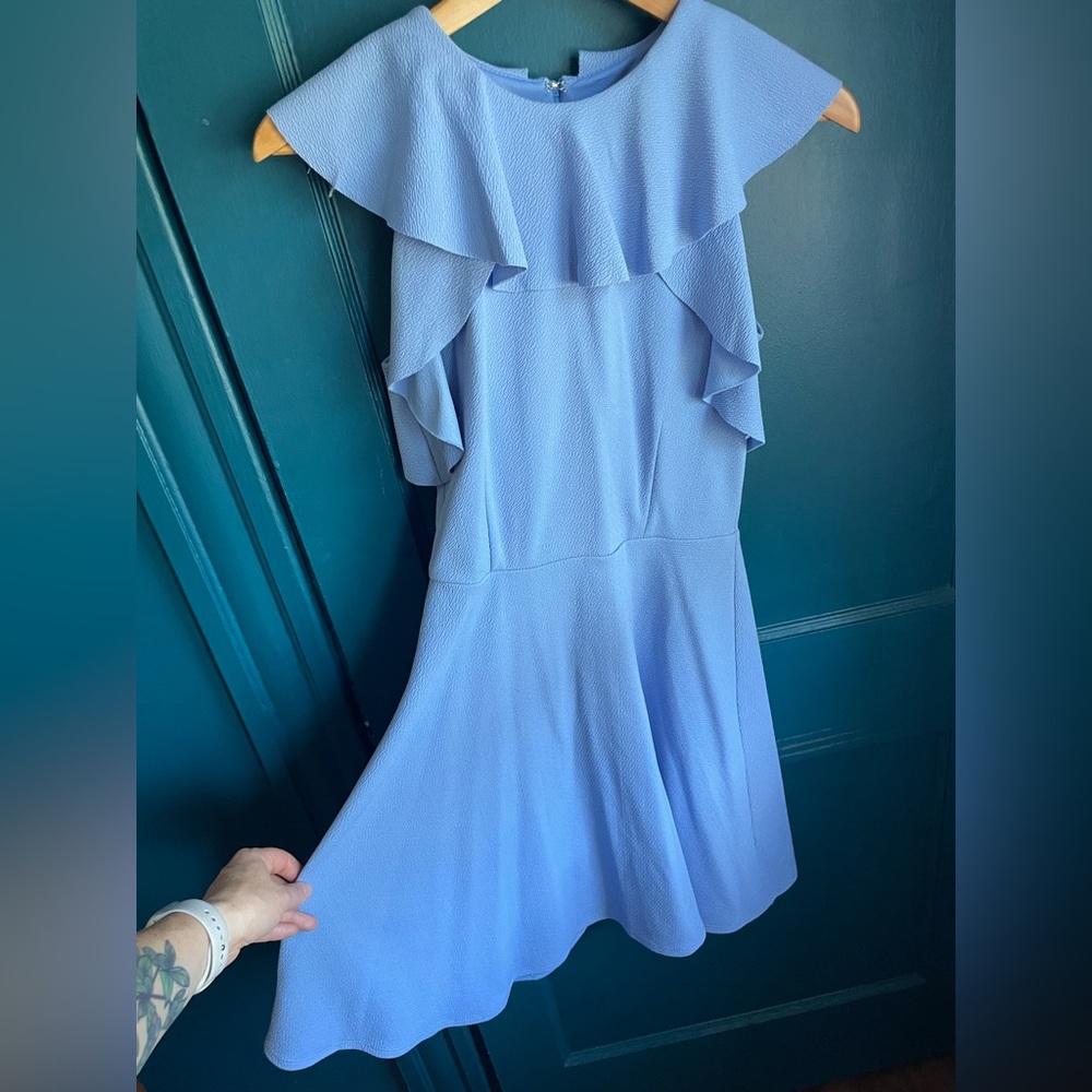 ASOS Light Blue Midi Dress with Ruffles - Picture 4 of 6